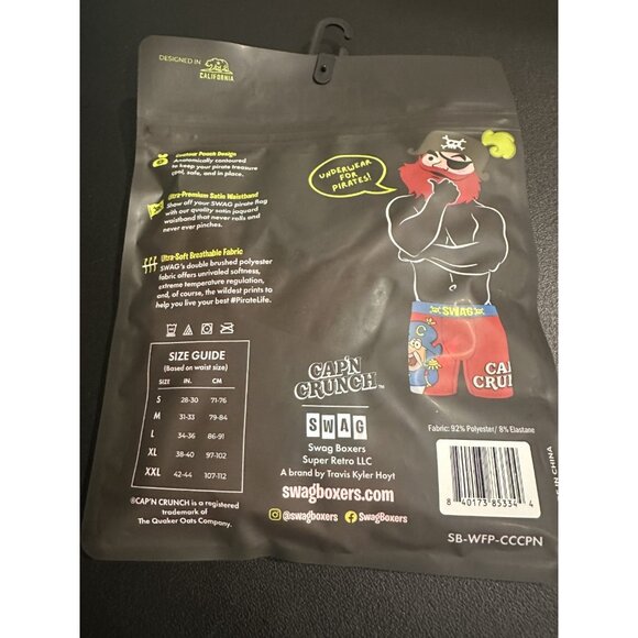Cap'n Crunch Boxer Brief Mens SWAG Novelty Underwear size Small NWT - Picture 5 of 8